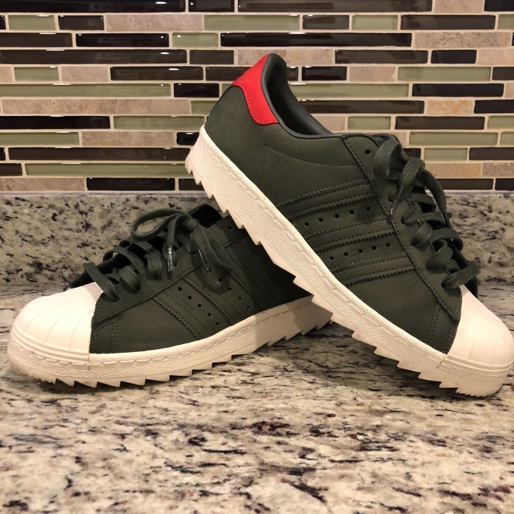 Adidas Olive Red Superstar Shark